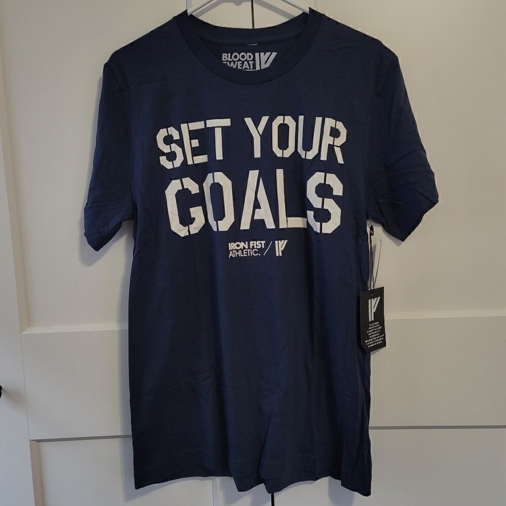 Iron fist men's navy blue athletic fit graphic tee